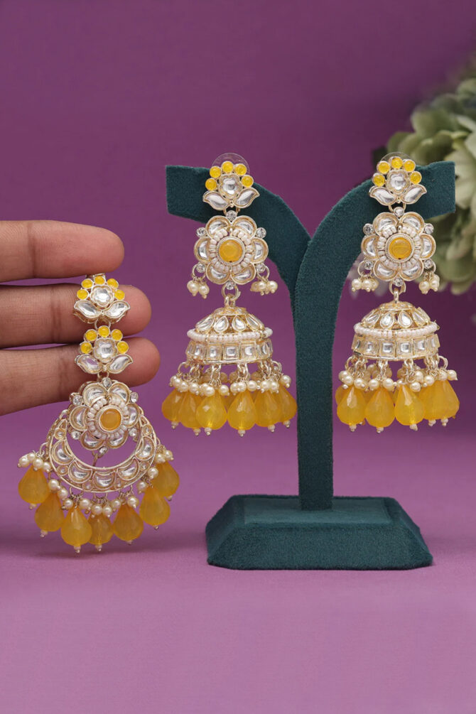 Kundan Earrings With Tikka 2207