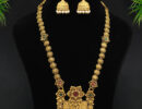 Matte Gold Temple Necklace Set