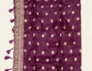 Purple Muslin Saree