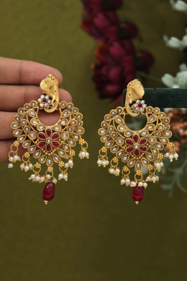 Rajwadi Matte Gold Earrings