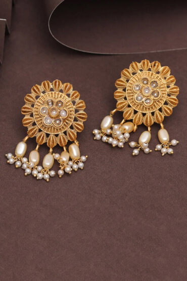 Rajwadi Matte Gold Earrings