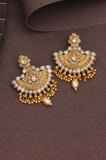 Rajwadi Matte Gold Earrings