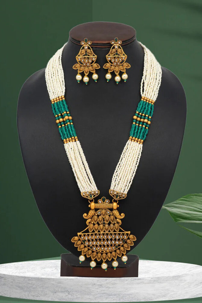 Rajwadi Temple Necklace Set