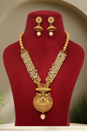 Rajwadi Temple Necklace Set