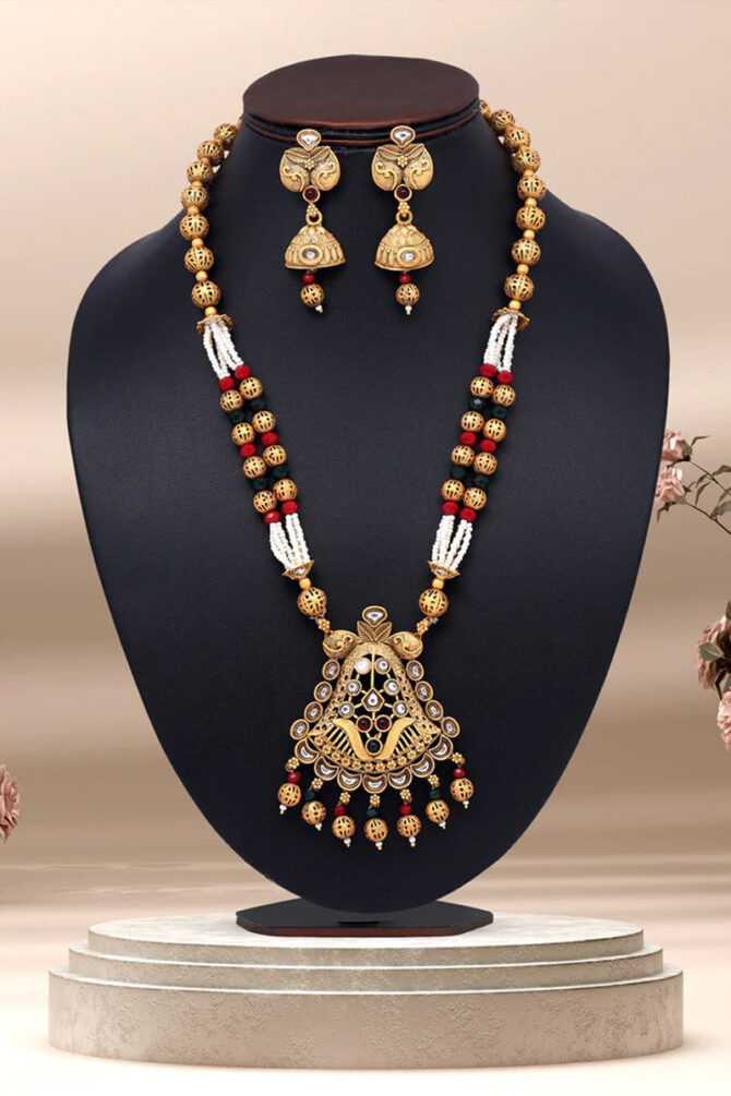 Rajwadi Temple Necklace Set