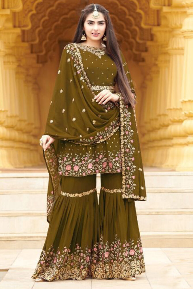 Zaraa Georgette Gharara Suit