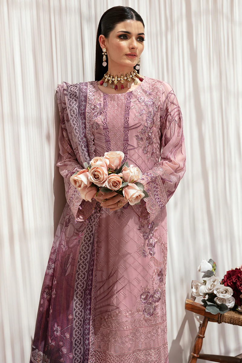 Dastan Chiffon Salwar Suit in Pink