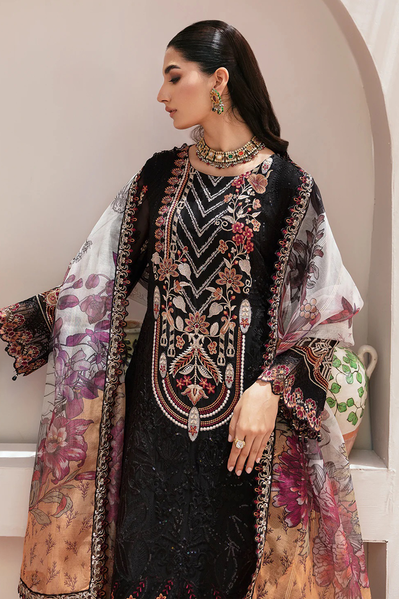 Dastan Chiffon Salwar Suit in Black