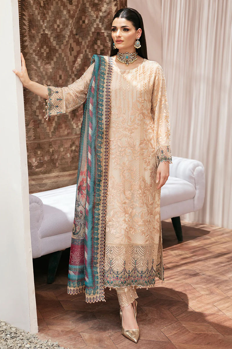 Dastan Chiffon Salwar Suit in Golden