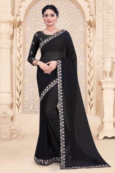 Georgette Saree in Black