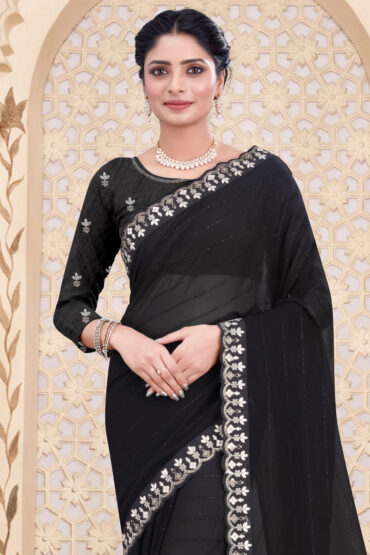 Georgette Saree in Black