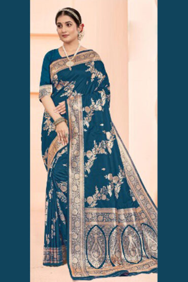 Katan Silk Saree in Blue