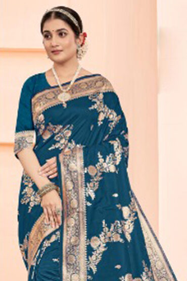 Katan Silk Saree in Blue