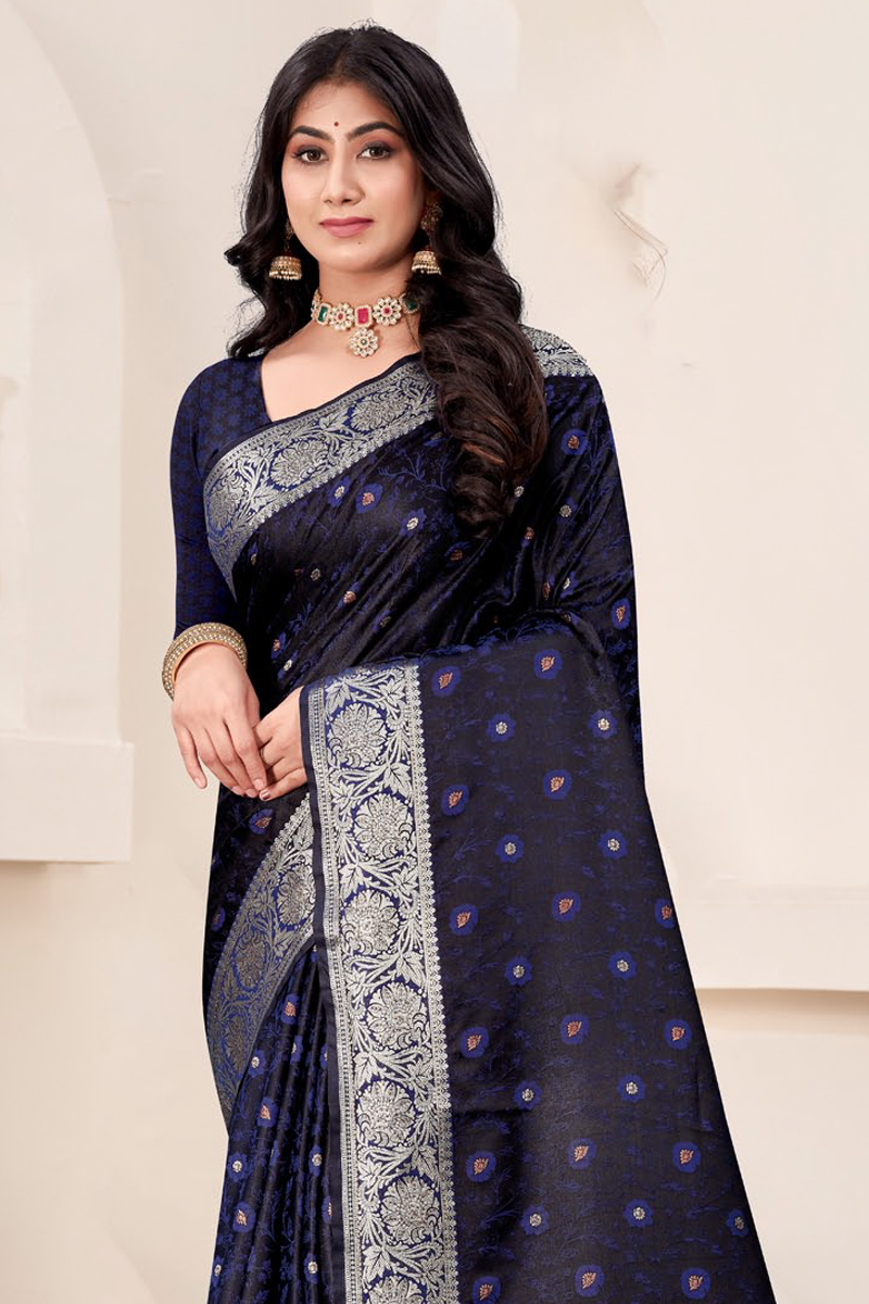 Katan Silk Saree in Blue