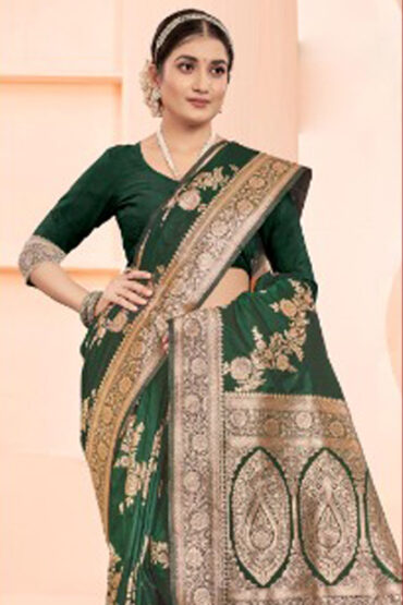 Katan Silk Saree in Green