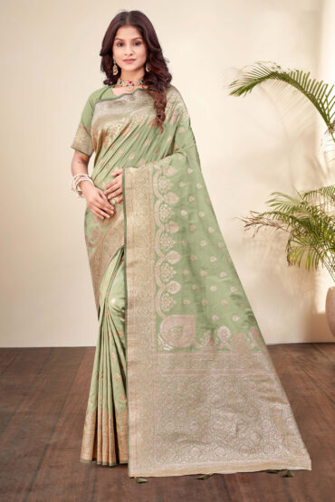 Katan Silk Saree in Green