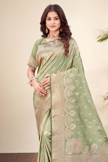 Katan Silk Saree in Green