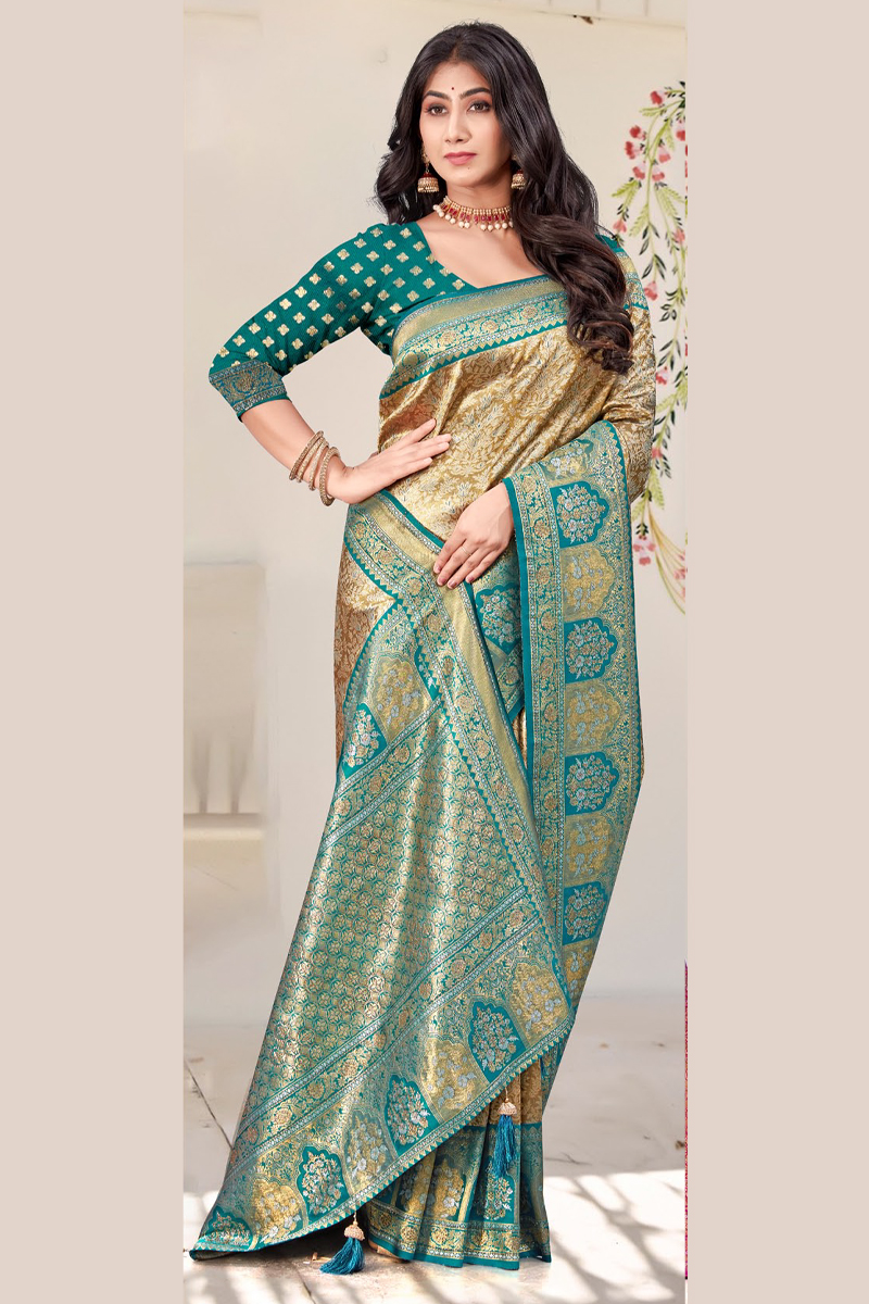 Katan Silk Saree in Green