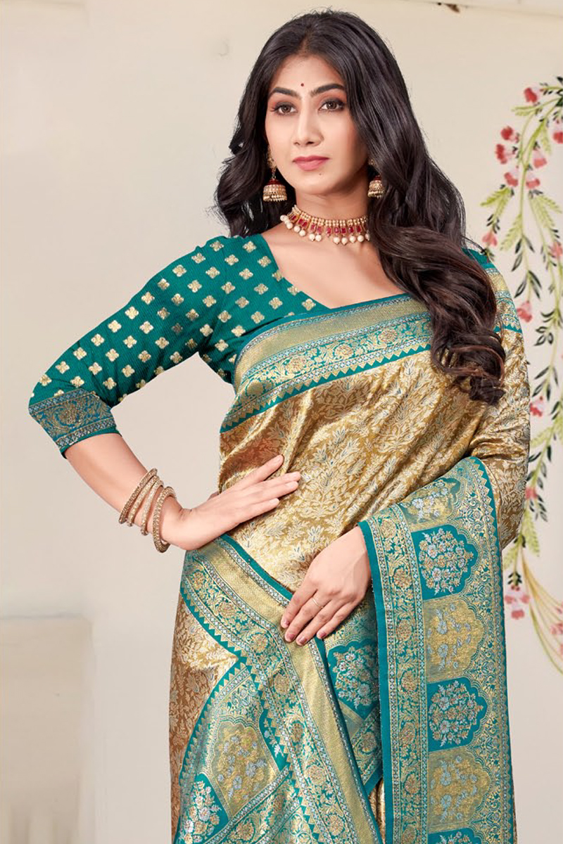 Katan Silk Saree in Green