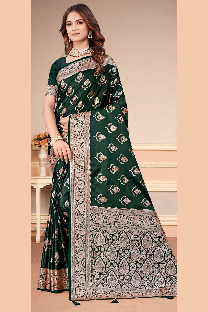 Katan Silk Saree in Green