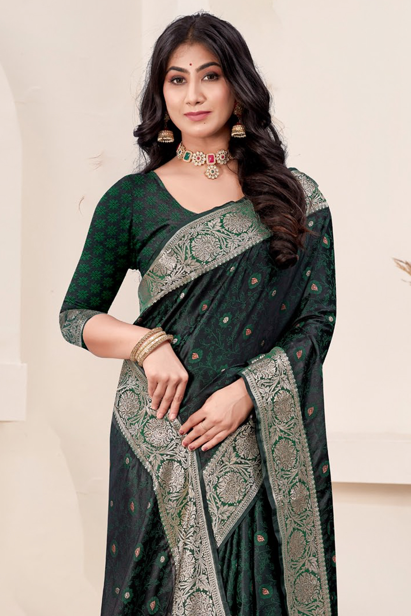 Katan Silk Saree in Green