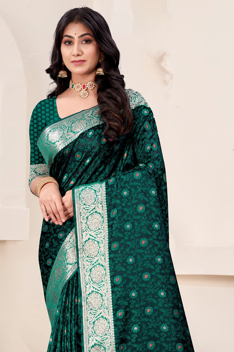 Katan Silk Saree in Green