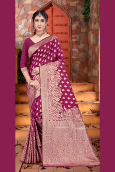 Katan Silk Saree in Maroon