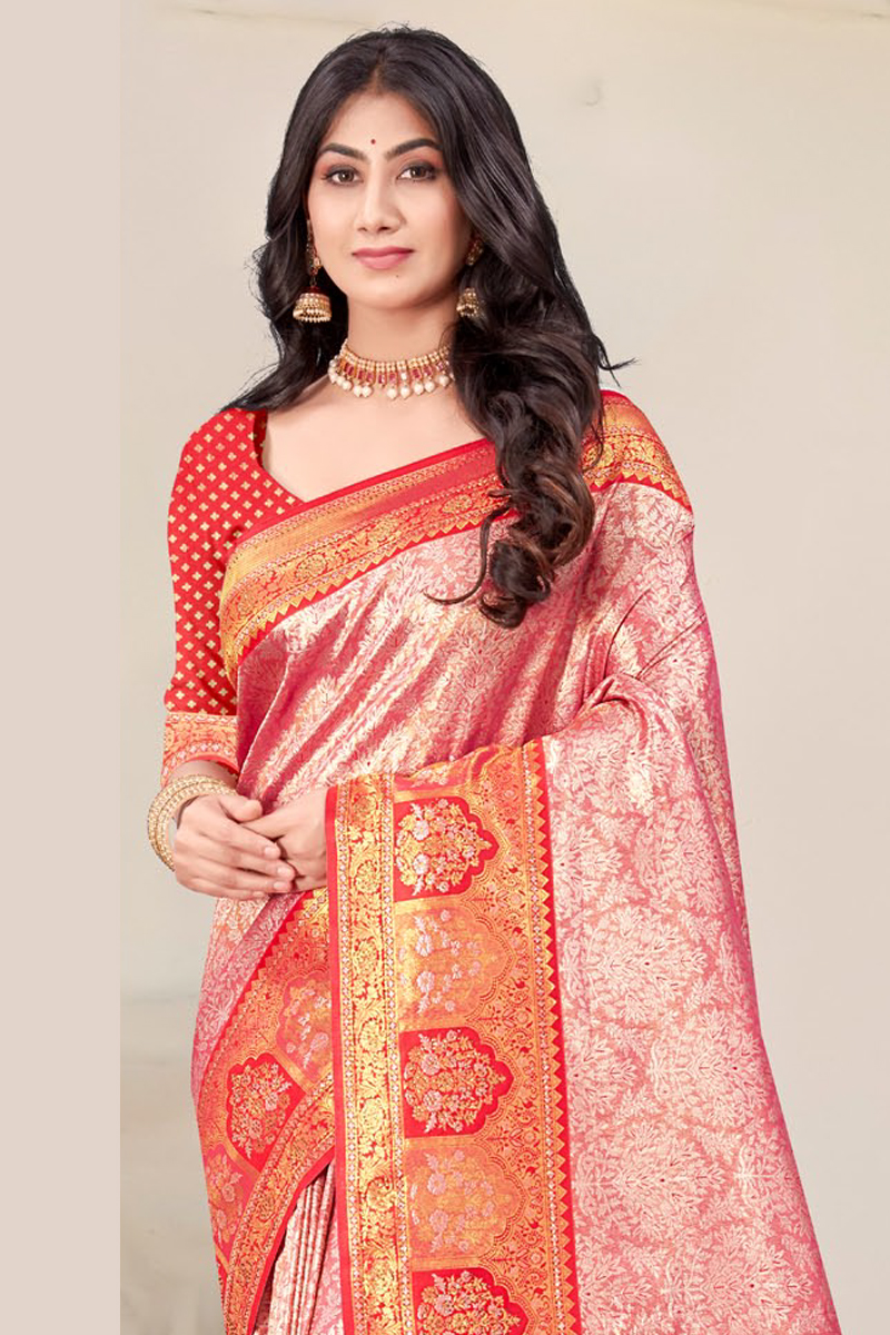 Katan Silk Saree in Orange