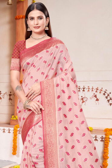 Katan Silk Saree in Pink