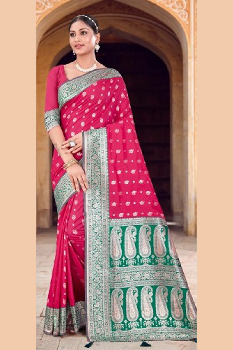 Katan Silk Saree in Pink