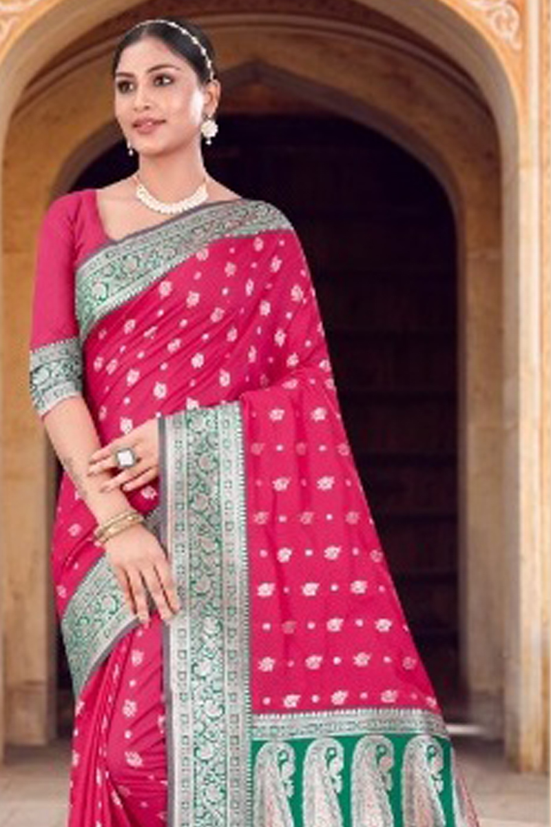 Katan Silk Saree in Pink