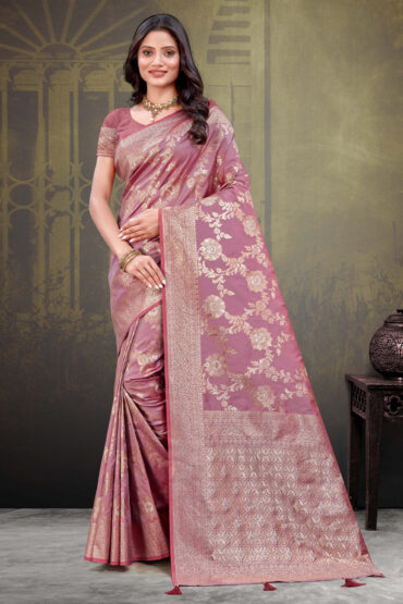 Katan Silk Saree in Purple