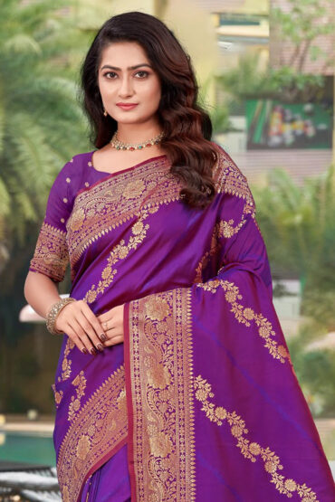 Katan Silk Saree in Purple