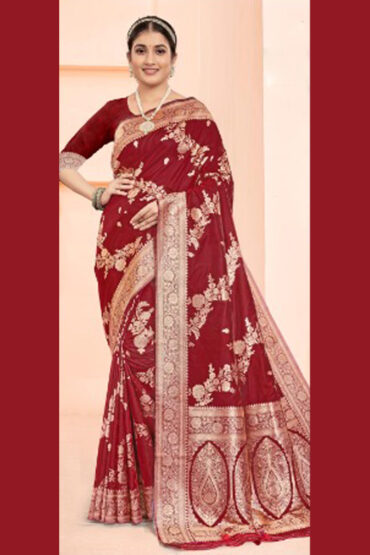 Katan Silk Saree in Red