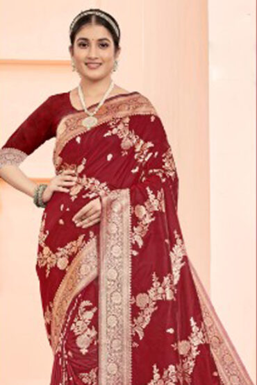 Katan Silk Saree in Red