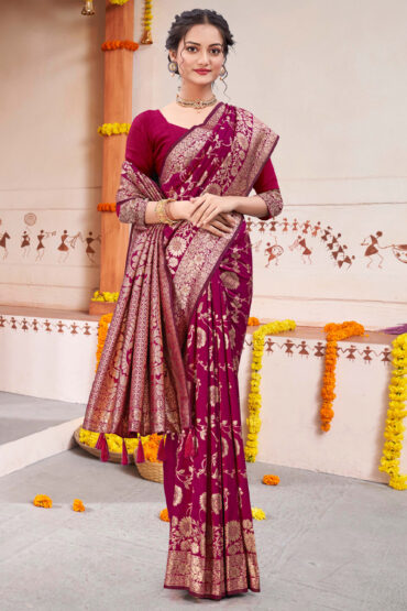 Katan Silk Saree in Red