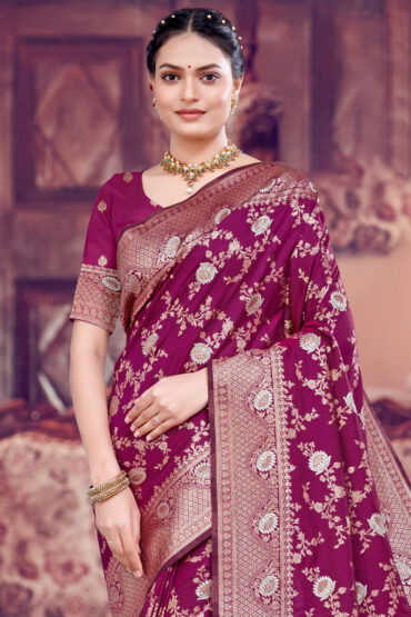 Katan Silk Saree in Red