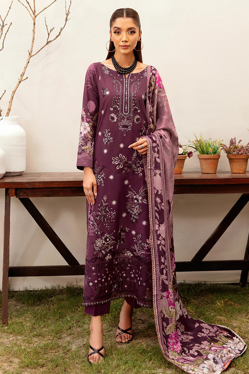 Ramsha Luxury Lawn Salwar Suit in Purple