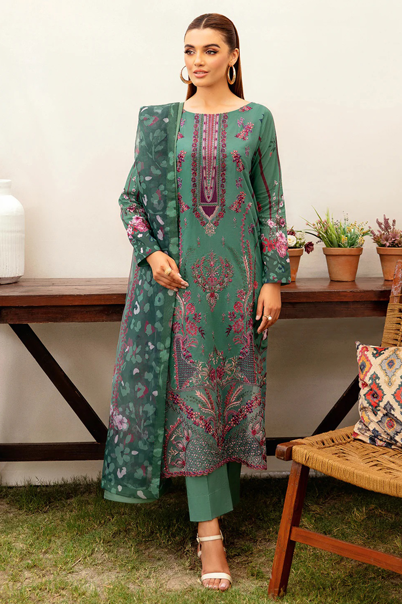 Ramsha Luxury Lawn Salwar Suit in Green