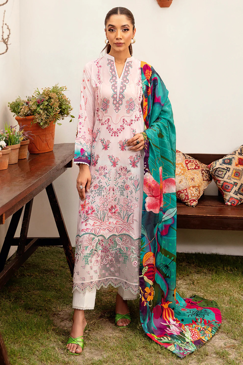 Ramsha Luxury Lawn Salwar Suit in Pink