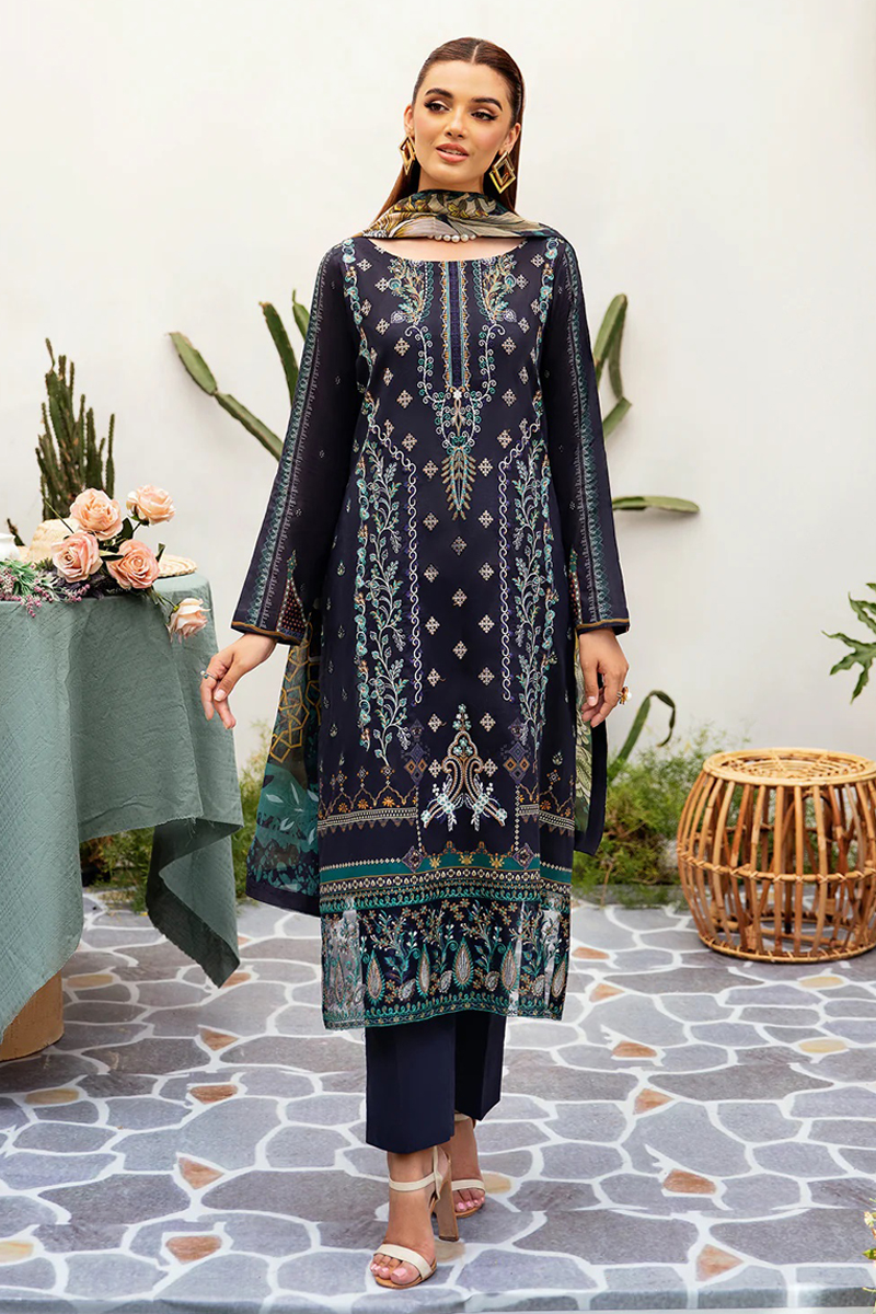 Ramsha Luxury Lawn Salwar Suit in Blue