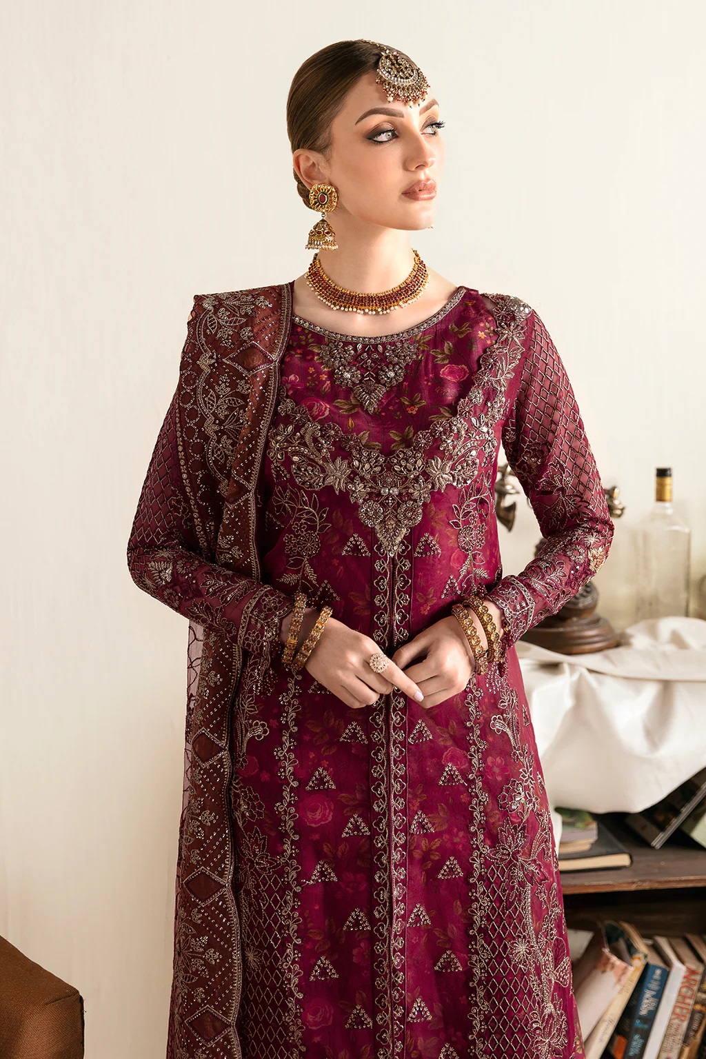 Ramsha Luxury Salwar Suit in Maroon