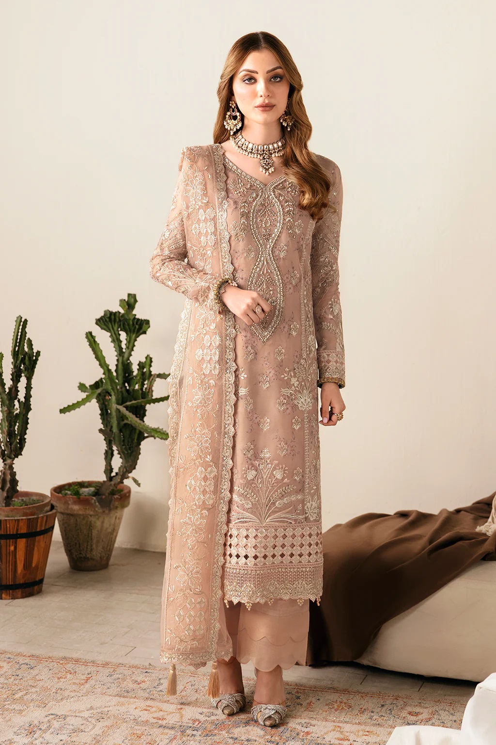 Ramsha Luxury Salwar Suit in Beige