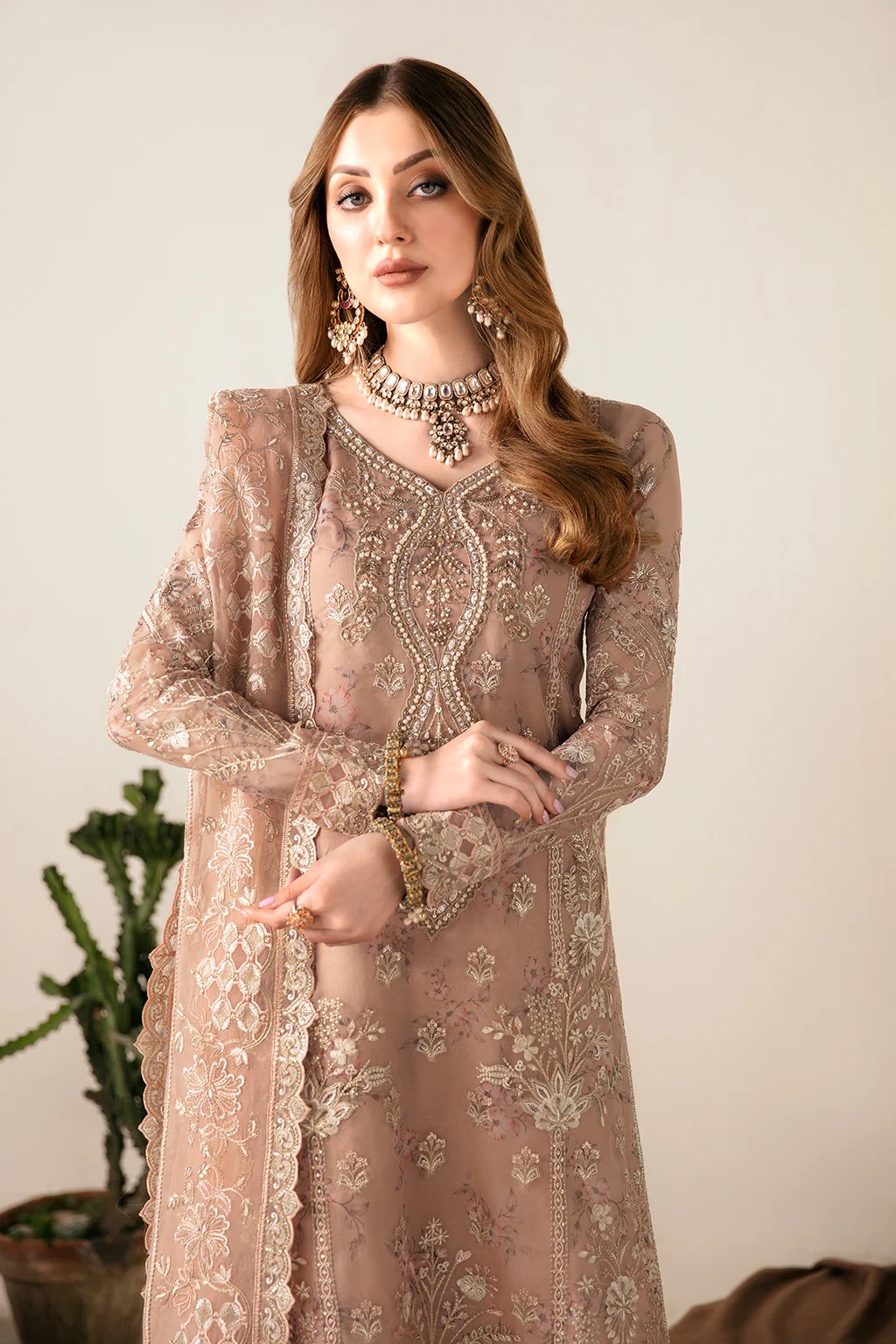 Ramsha Luxury Salwar Suit in Beige