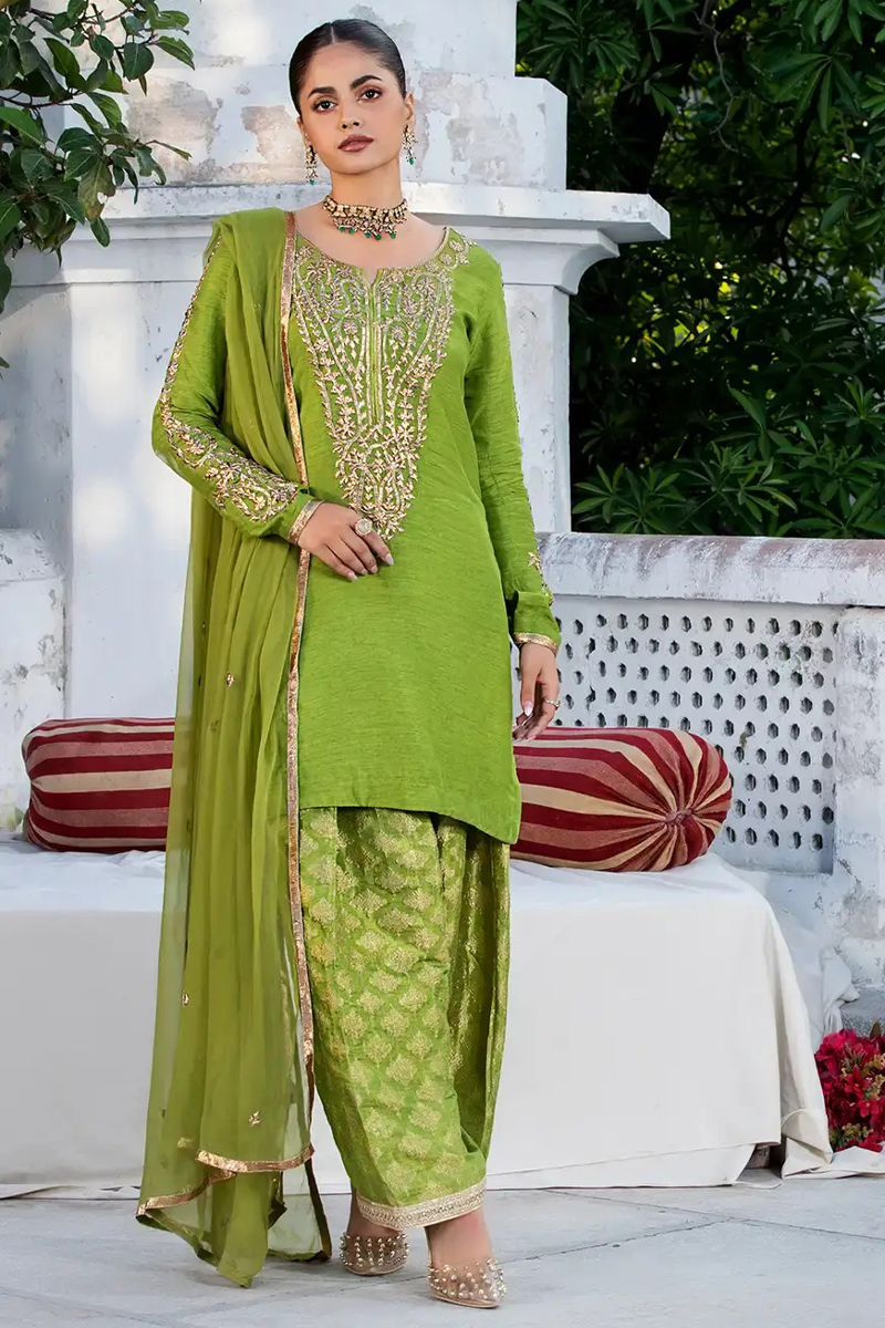 Amas Salwar Kameez In Raw Silk