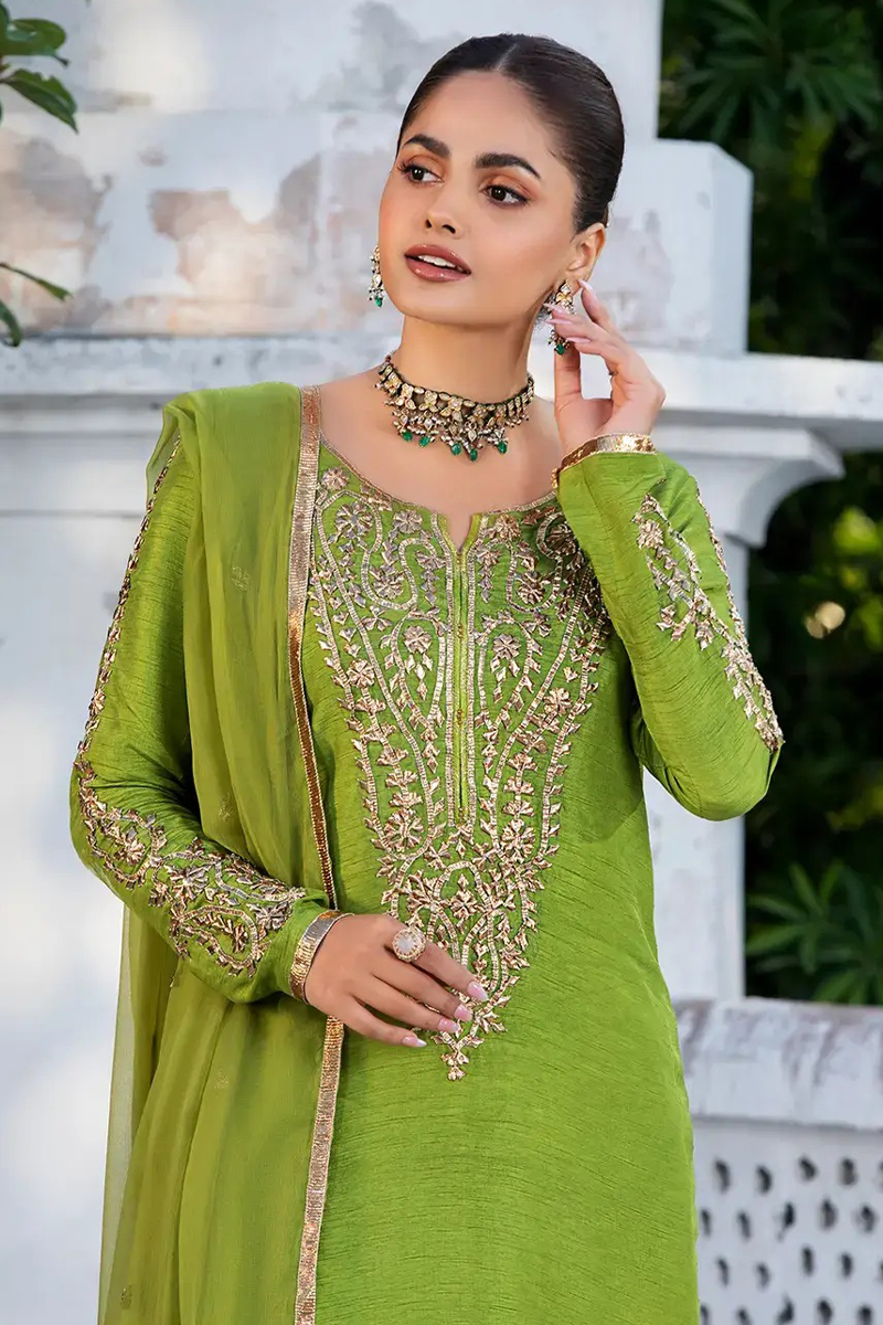 Amas Salwar Kameez In Raw Silk