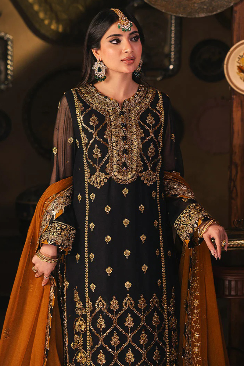 Asim Jofa Chiffon Salwar Suit in Black