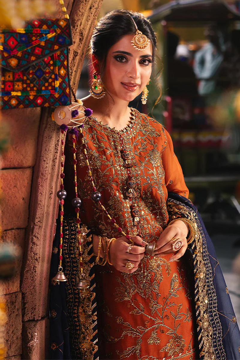 Asim Jofa Chiffon Salwar Suit in Orange