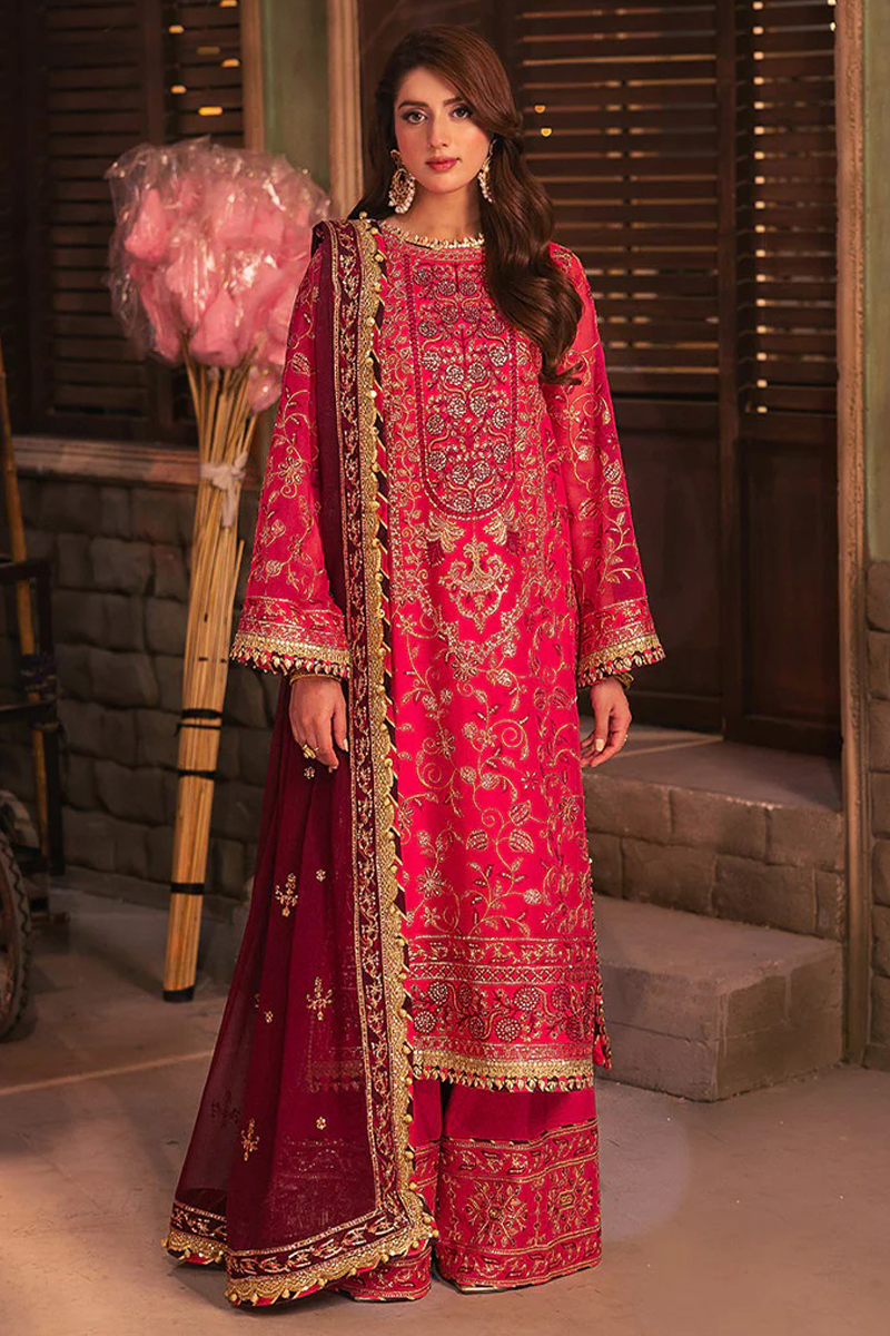 Asim Jofa Chiffon Salwar Suit in Pink