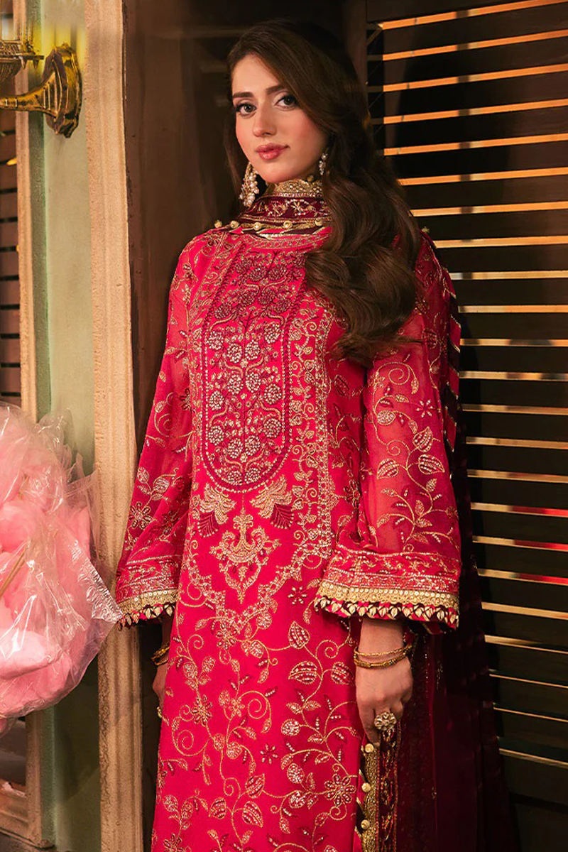 Asim Jofa Chiffon Salwar Suit in Pink